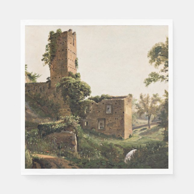 Landskap med ruiner (Byggnad med hög utmattning) Pappersservett (Framsidan)
