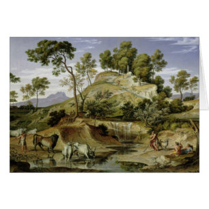 Landskap med shepherds och kor hälsningskort