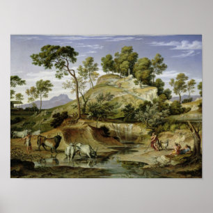 Landskap med shepherds och kor poster