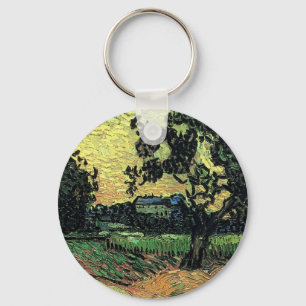 Landskap med slottet Auvers av Vincent van Gogh Nyckelring