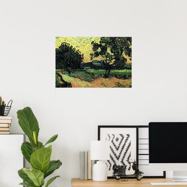 Landskap med slottet Auvers av Vincent van Gogh Poster (Hemmakontoret)
