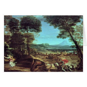 Landskap med St George och draken, c.1610 Hälsningskort