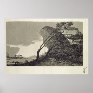 Landskap med stora stenar poster