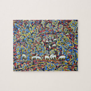 Landskap med svåra pussel för Sheeps det mycket