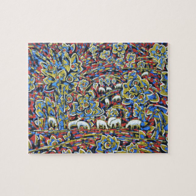 Landskap med svåra pussel för Sheeps det mycket (Horisontell)