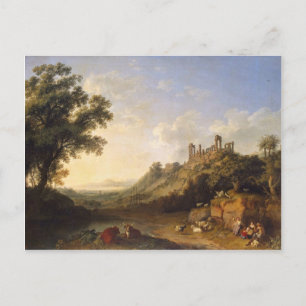 Landskap med Temple-ruins på Sicilien (dalen T Vykort