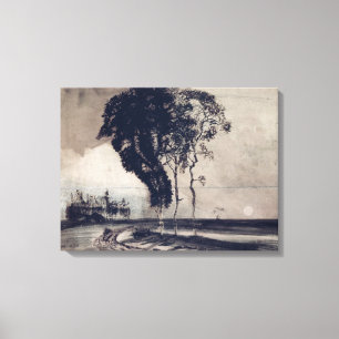 Landskap med tre träd, 1850 canvastryck
