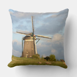 Landskap med windmills och får kudde