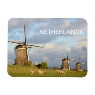 Landskap med windmills och får magnet