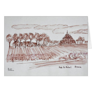 Landskap Mont Saint-Michel Normandie, Frankrike Hälsningskort