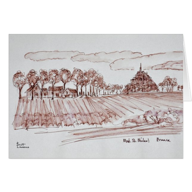 Landskap Mont Saint-Michel | Normandie, Frankrike Hälsningskort (Framsidan Horizontal)