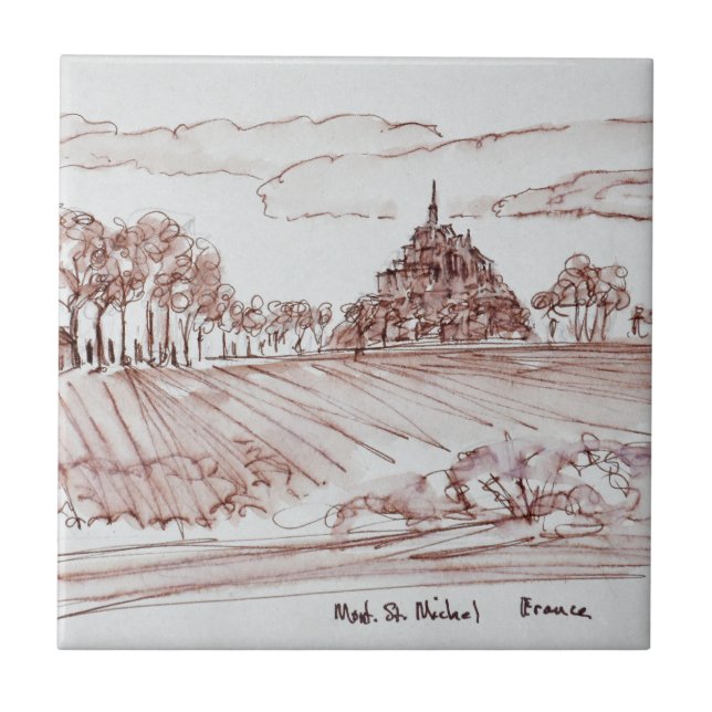 Landskap Mont Saint-Michel | Normandie, Frankrike Kakelplatta (Framsidan)