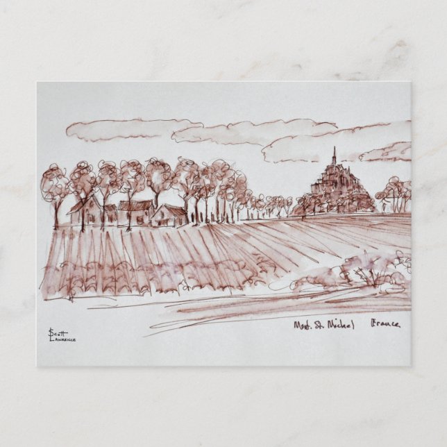 Landskap Mont Saint-Michel | Normandie, Frankrike Vykort (Framsida)