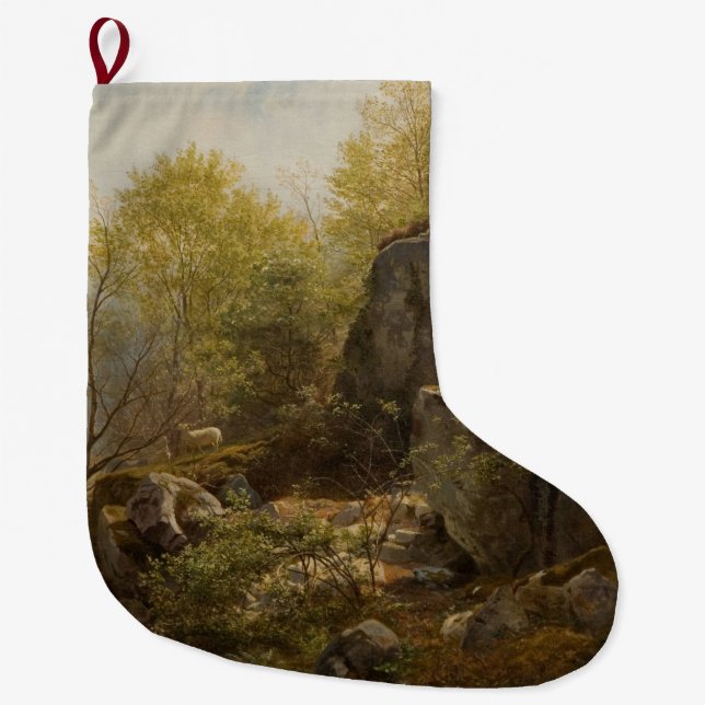 Landskap nära Conway, North Wales (av A.H. Wyant) Stor Julstrumpa (Framsidan)