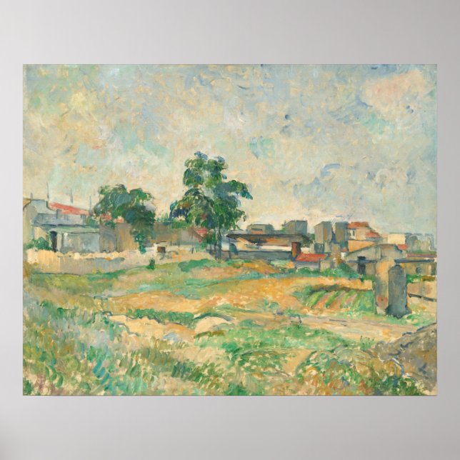 Landskap nära Paris - Paul Cézanne Fine Art Poster (Framsidan)