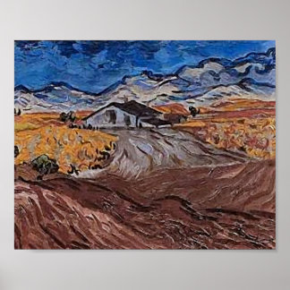 Landskap nära Saint-Rémy Van Gogh Fine Art Poster