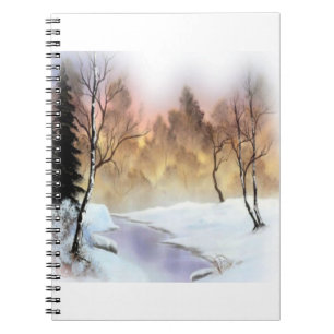 landskap natur snö snödag vinter anteckningsbok