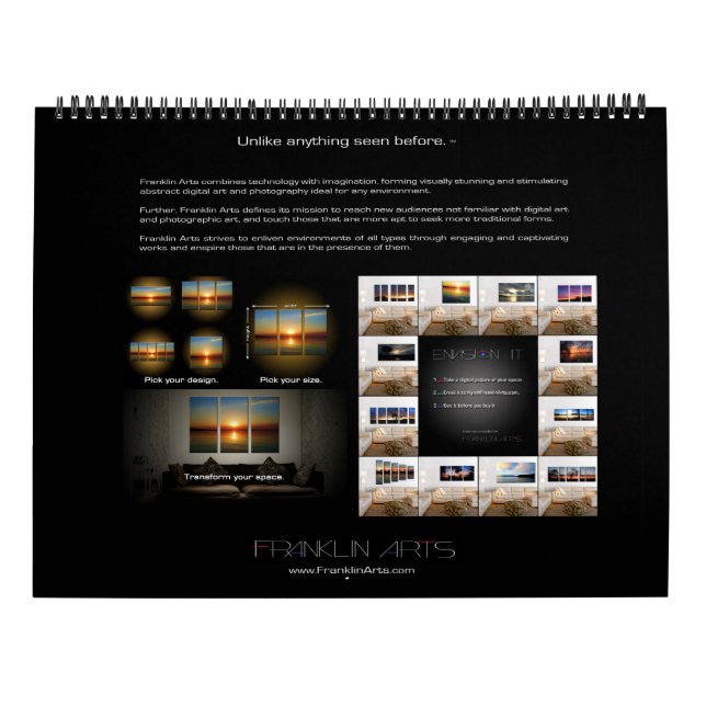 Landskap & naturfotografi vid Franklin konster Kalender (Baksida)