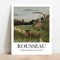 Landskap och fyra unga flickor av Henri Rousseau