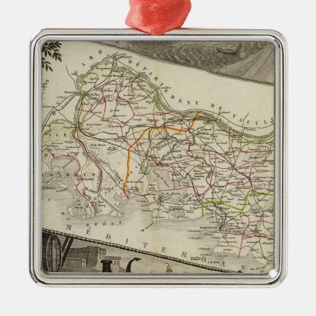 Landskap och städer julgransprydnad metall (Framsidan)