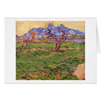 Landskap, Olive Träd, berg, Vincent van Gogh Hälsningskort