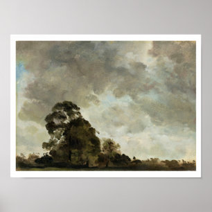 Landskap på Hampstead, träd- och stormmoln, c.1 Poster