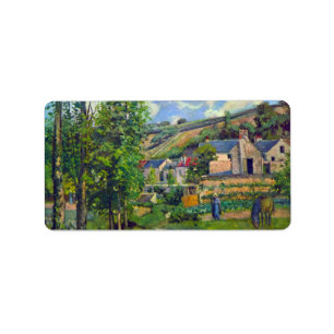 Landskap på Pontoise av Camille Pissarro Adressetikett