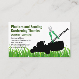 Landskap Sitta Gräsmatta Mower Trimmers Visitkort