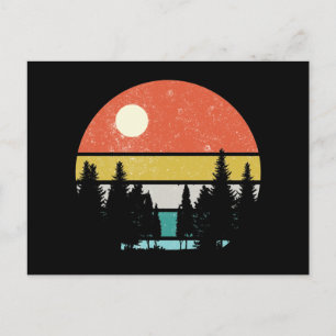 Landskap Skogen Nature Retro Sunset Forest Vykort