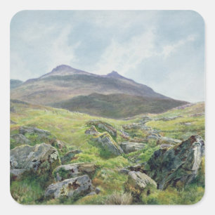 Landskap Snowdon Fyrkantigt Klistermärke