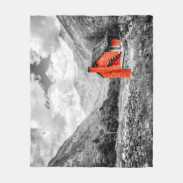 Landskap, svart och vit fotografi fleecefilt