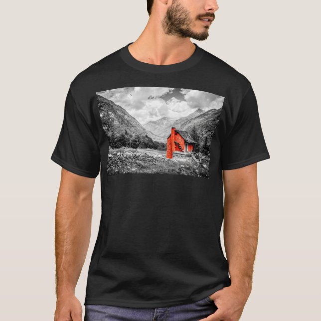 Landskap, svart och vit fotografi t shirt (Framsida)