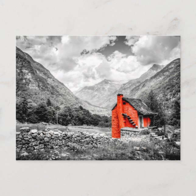 Landskap, svart och vit fotografi vykort (Framsida)