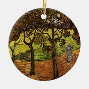 Landskap, träd och figurer av Vincent van Gogh Julgransprydnad Keramik