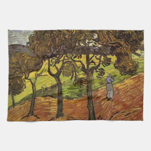 Landskap, Träd och Figurer av Vincent van Gogh Kökshandduk