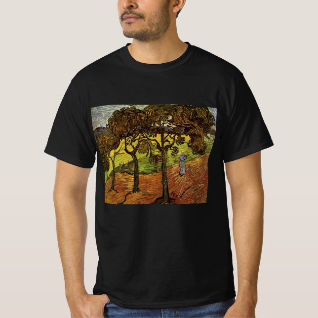 Landskap, Träd och Figurer av Vincent van Gogh T Shirt (Framsida)