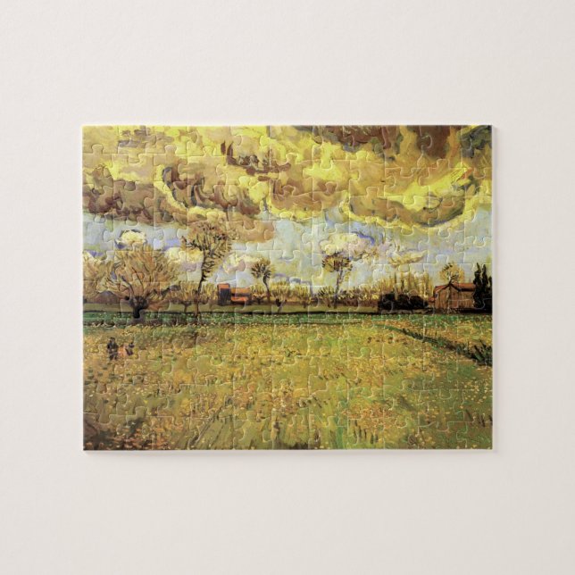 Landskap under en stormig himmel av Vincent van Go Pussel (Horisontell)