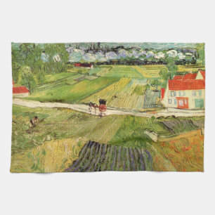 Landskap, vagn och tåg av Vincent van Gogh Kökshandduk
