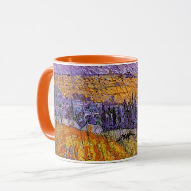 Landskap vid Auvers i regn av Vincent van Gogh Mugg (Framsida vänster)