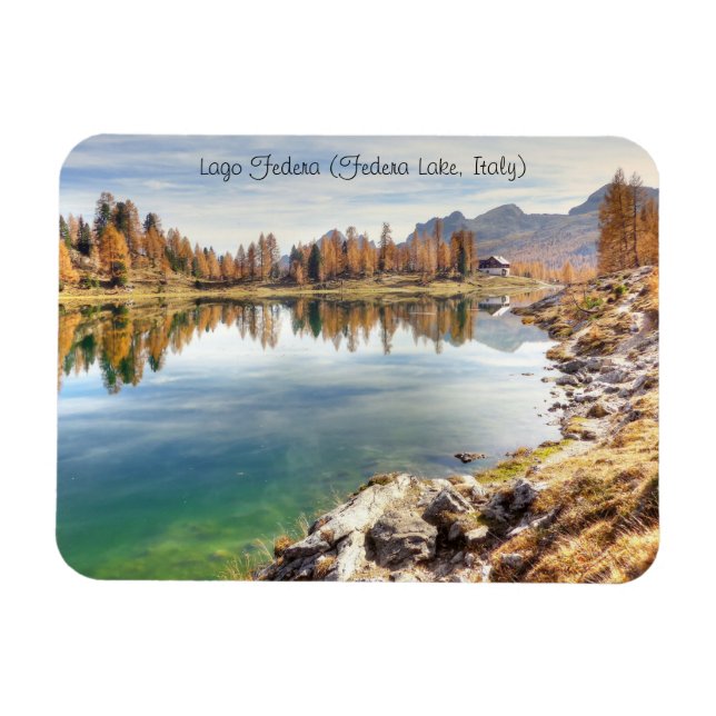 Landskap vid Federa sjö - Lago Federa, Italien Magnet (Horisontell)