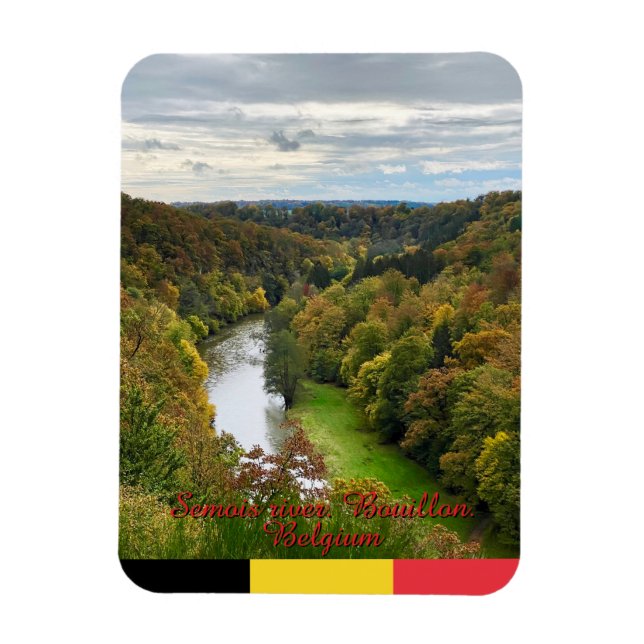 Landskap vid floden Semois i Bouillon, Belgien res Magnet (Vertikal)