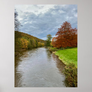 Landskap vid floden Semois i Bouillon, Belgien res Poster