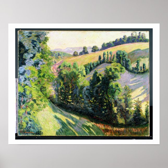 Landskap vid Pontgibaud, c.1895 (olja på arbetsyta Poster (Framsidan)