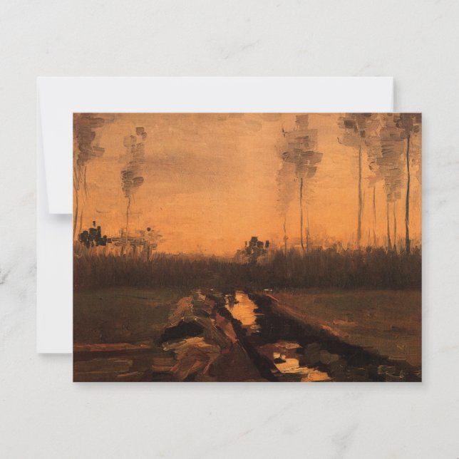 Landskap vid skymning av Vincent van Gogh (Framsida)