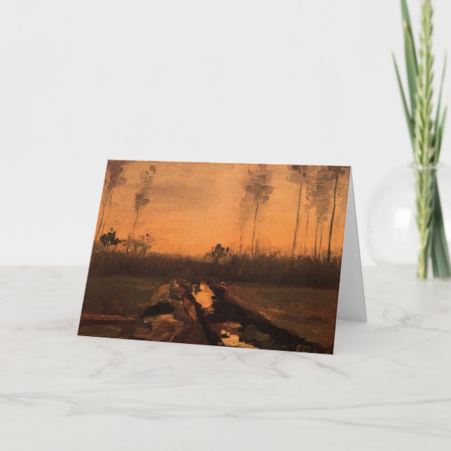 Landskap vid skymning av Vincent van Gogh Kort (Framsida)