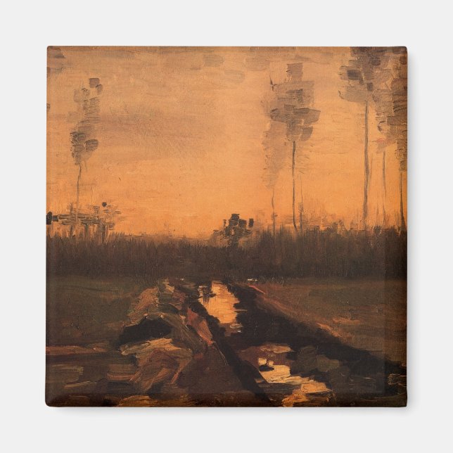 Landskap vid skymning av Vincent van Gogh Magnet (Framsidan)
