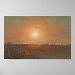 Landskap vid solnedgång (1860-70) Frederic Edwin Poster