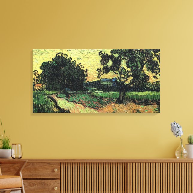 Landskap w Chateau of Auvers av Vincent van Gogh Canvastryck (Insitu (Vardagsrum))