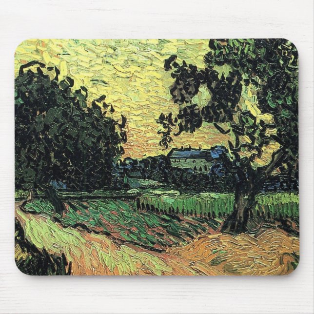 Landskap w Chateau of Auvers av Vincent van Gogh Musmatta (Framsidan)