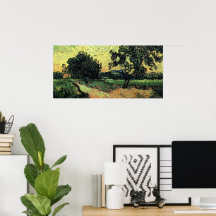 Landskap w Chateau of Auvers av Vincent van Gogh Poster
